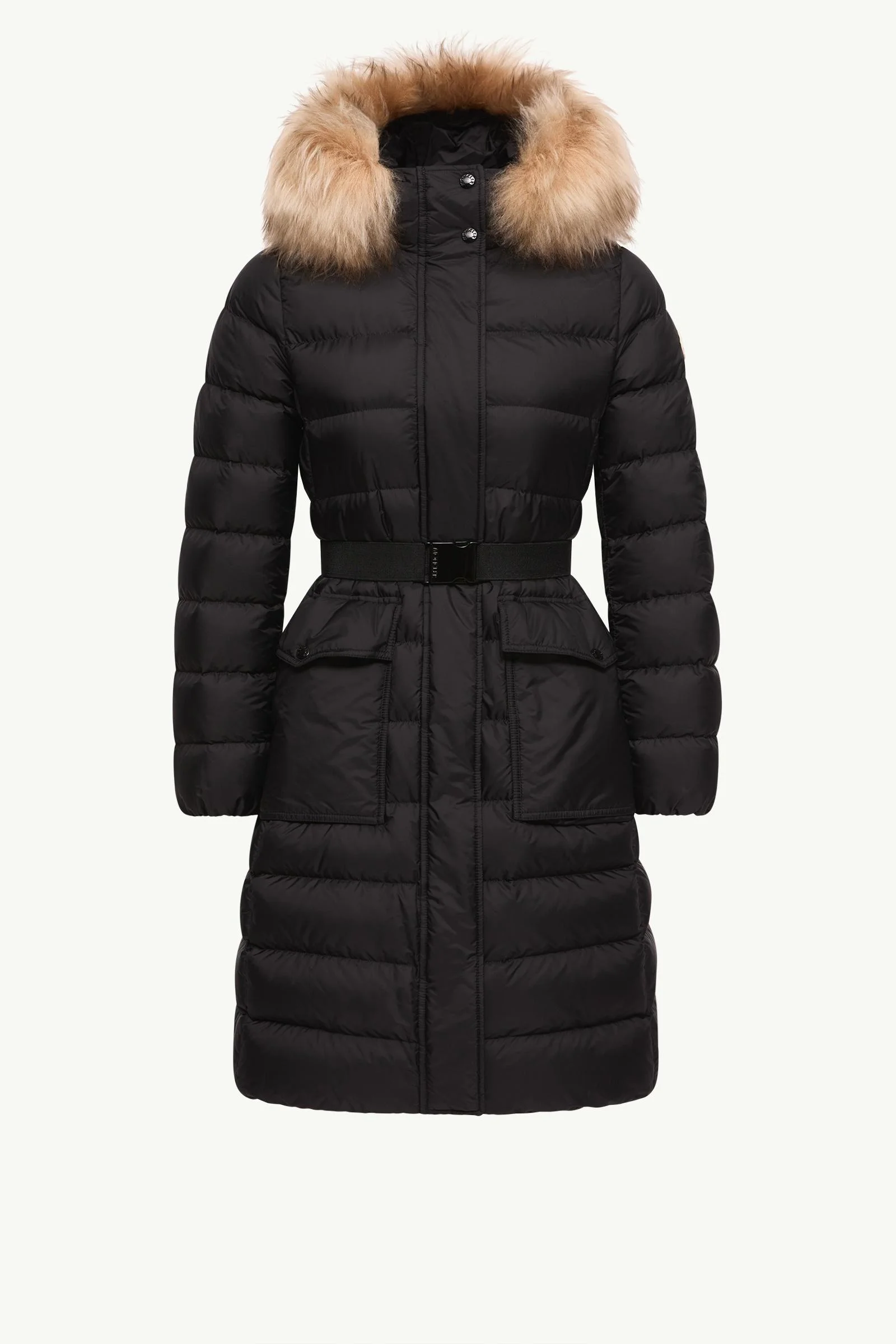 Khloesse Shearling-Trimmed Hooded Long Down Jacket - 1