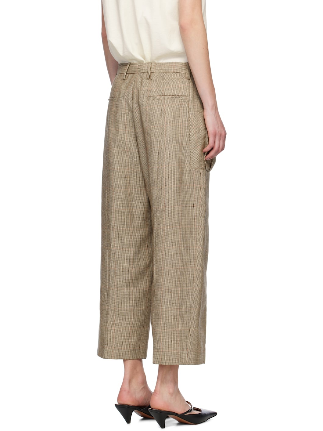 Brown Pleated Pocket Trousers - 3