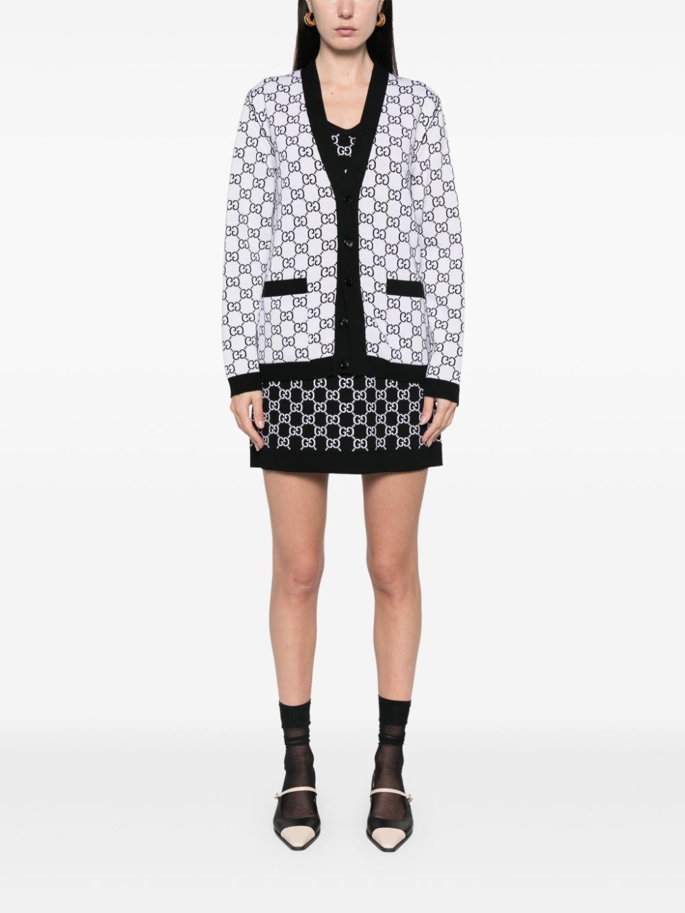 GG-jacquard reversible cardigan - 6