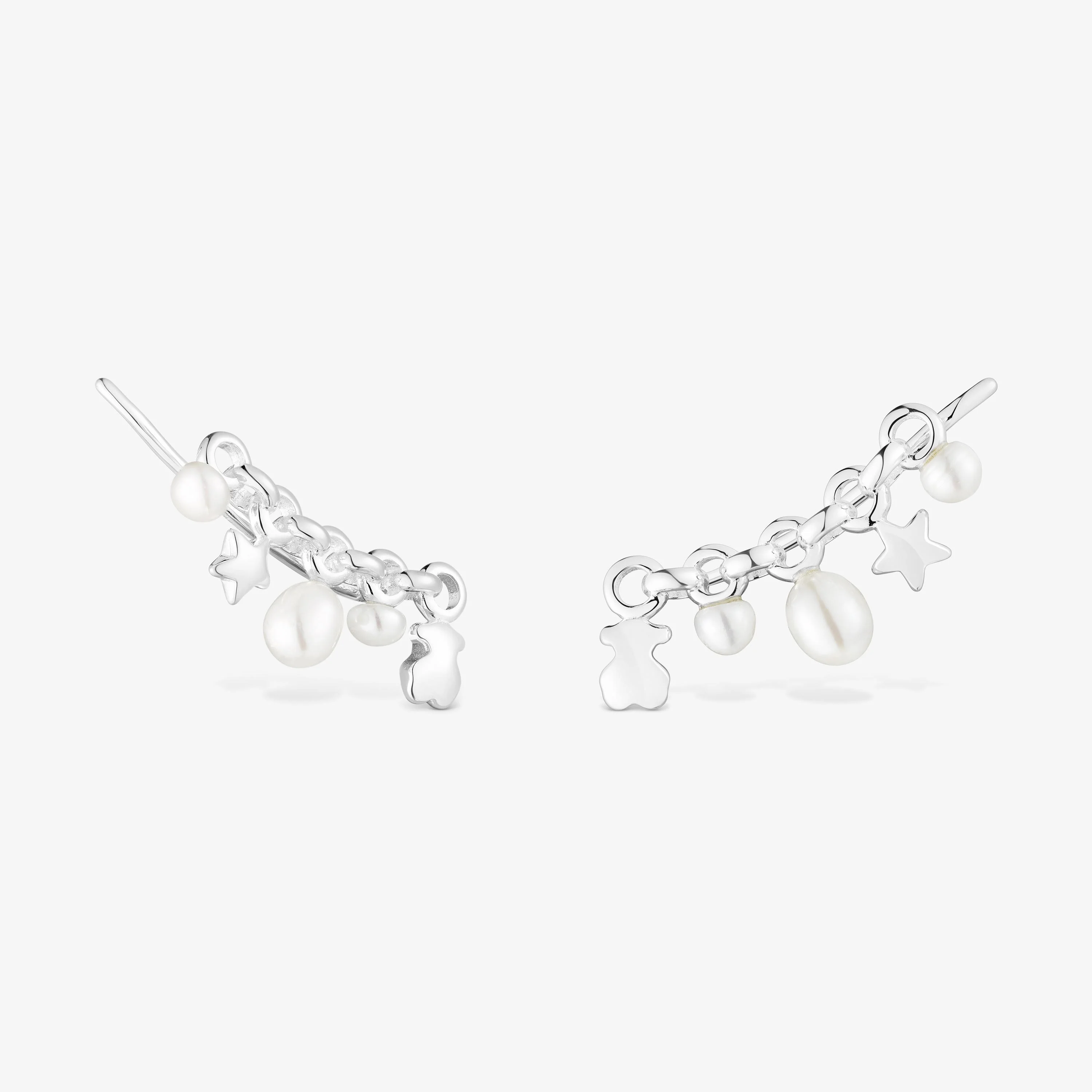 Silver Mini Icons Earcuff with bar and charms - 1