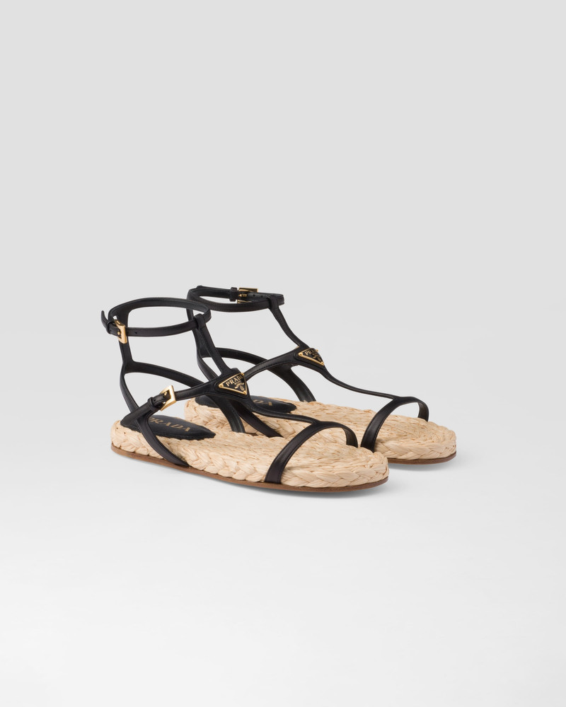 Flat nappa leather sandals 1