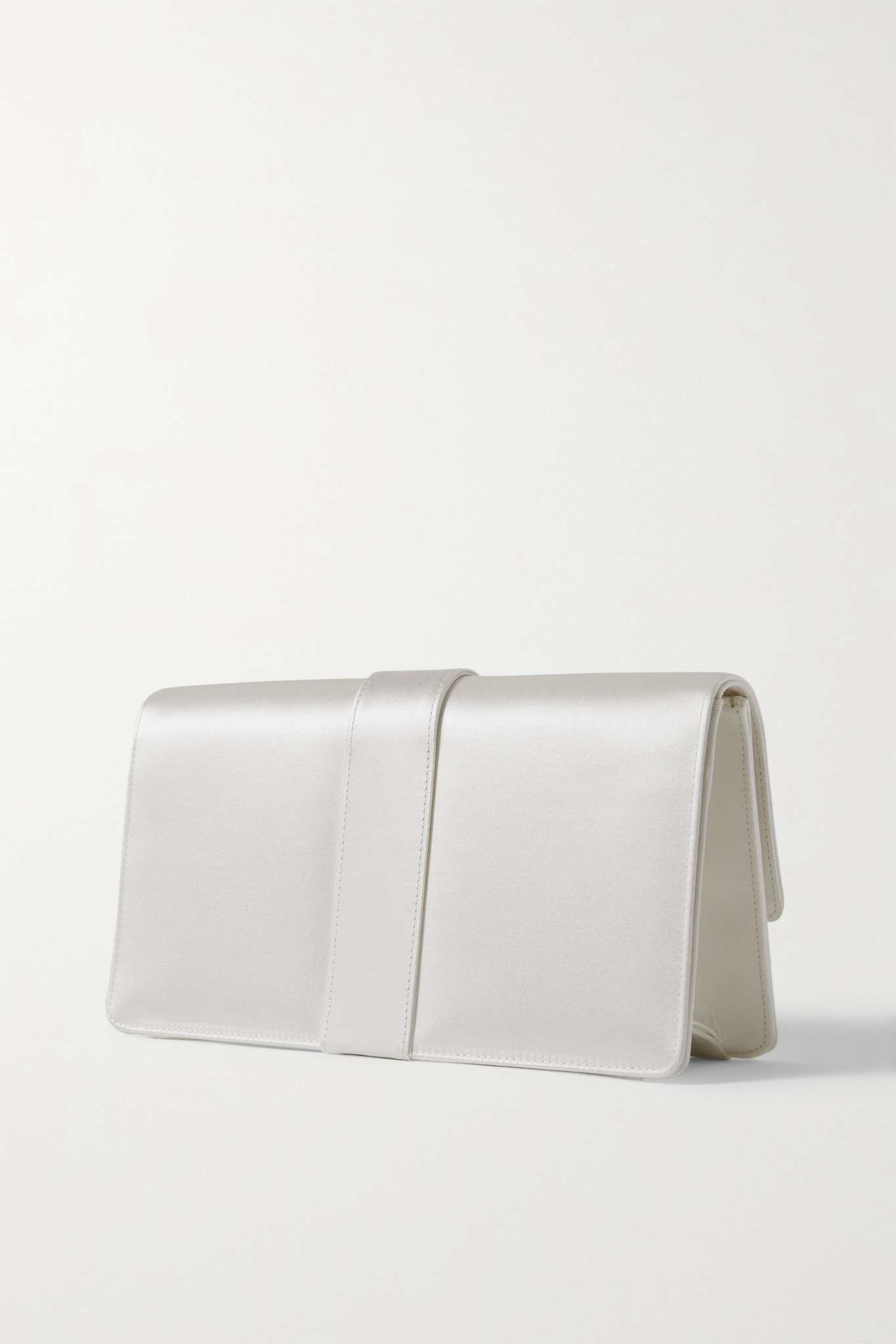 Capri crystal-embellished satin clutch - 3