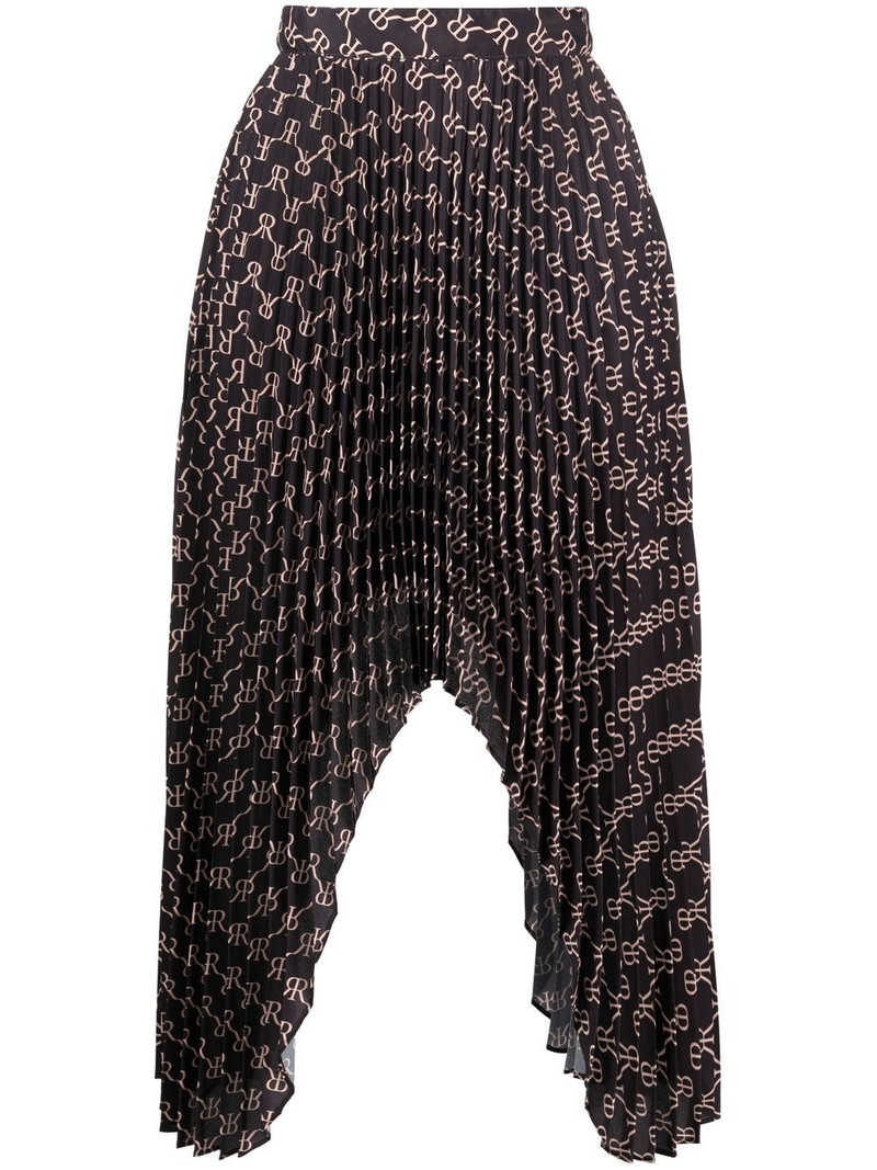 monogram-print asymmetric skirt 1
