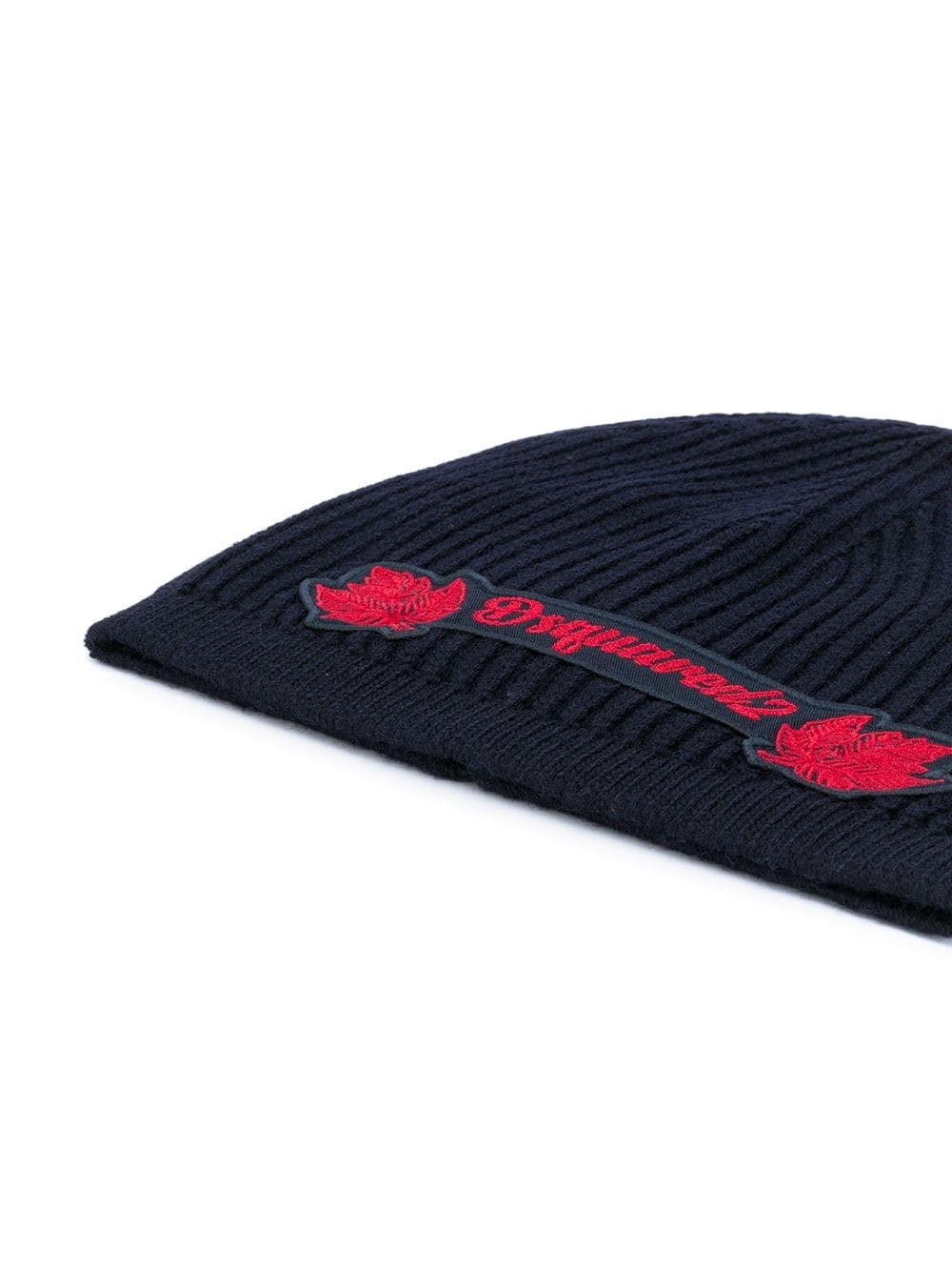 logo patch wool beanie - 2