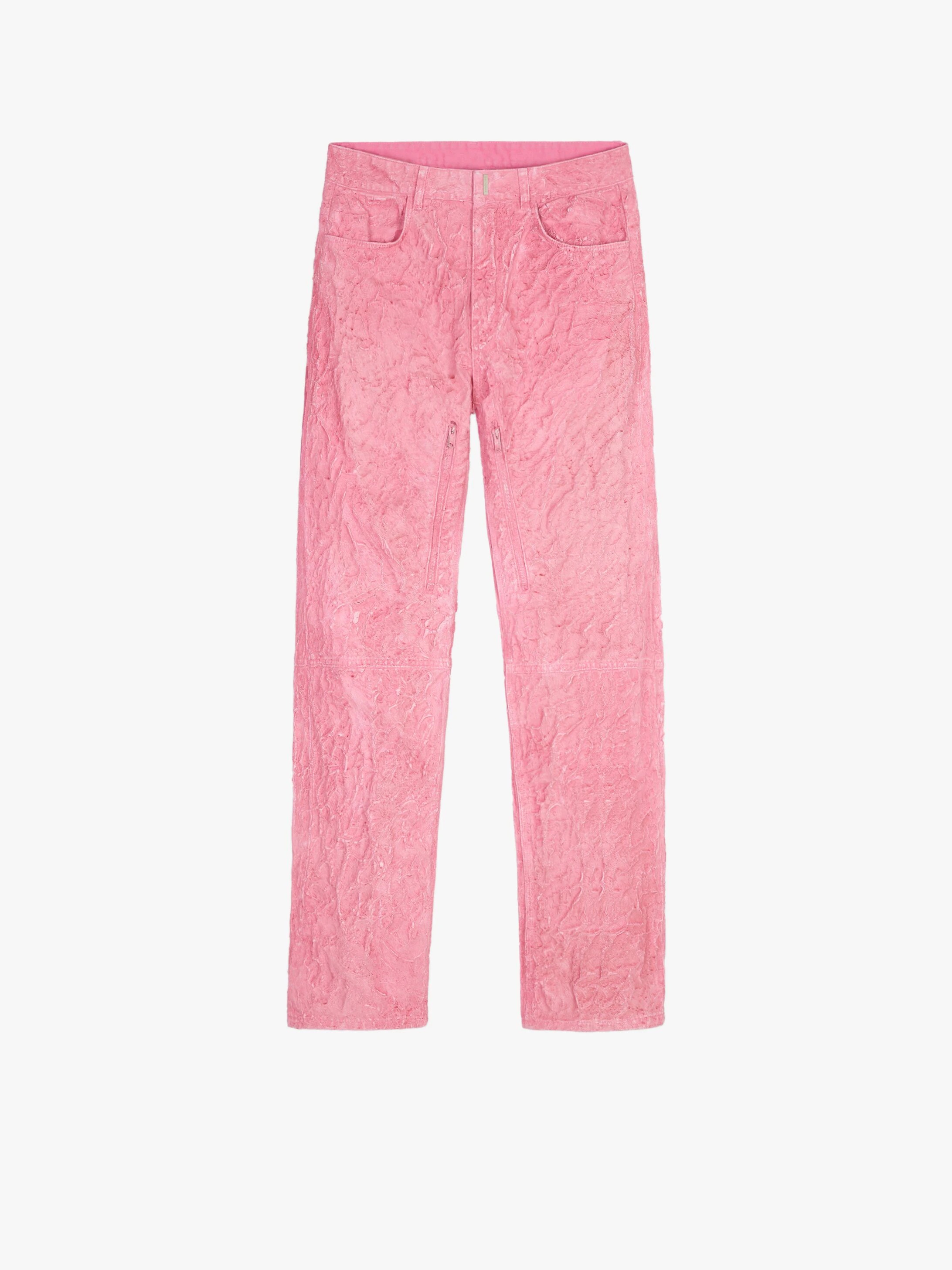 PAINTED CRACKLED JEANS WITH ZIPS - 2