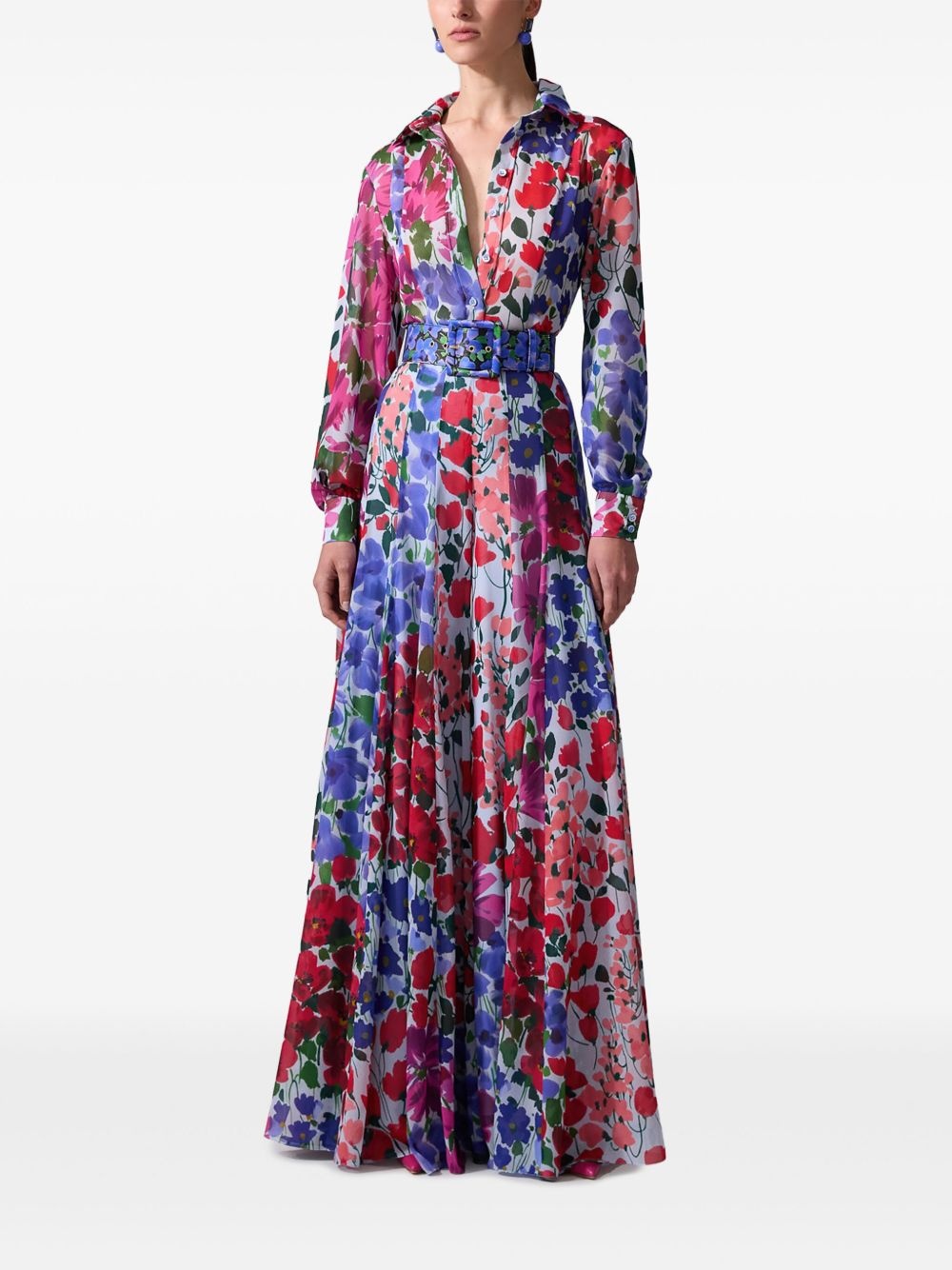 Jardin-print palazzo trousers - 2