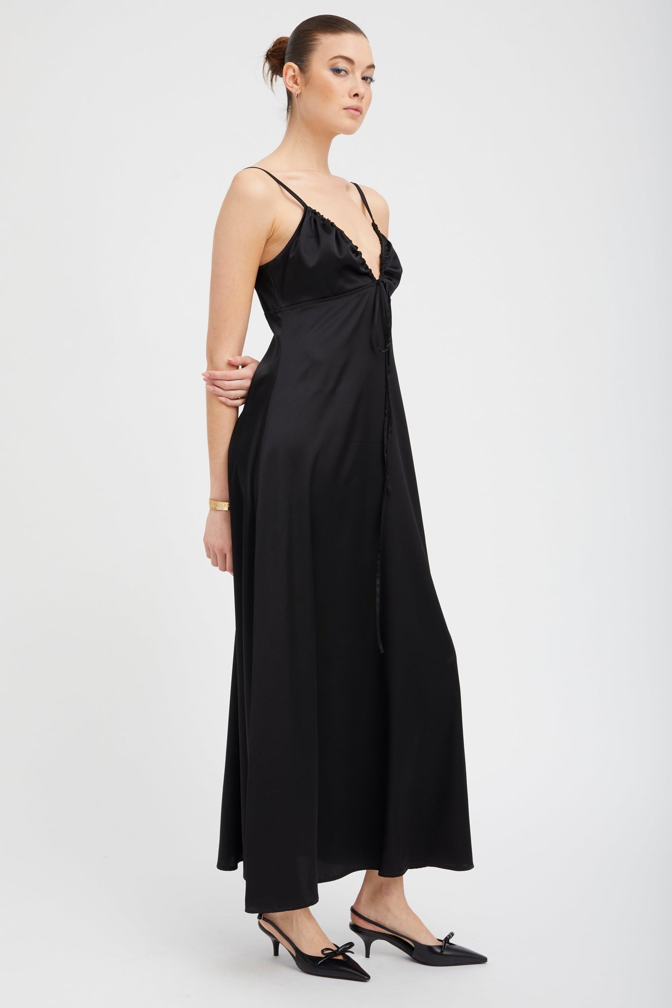 BLACK SILK IBIZA DRESS - 4