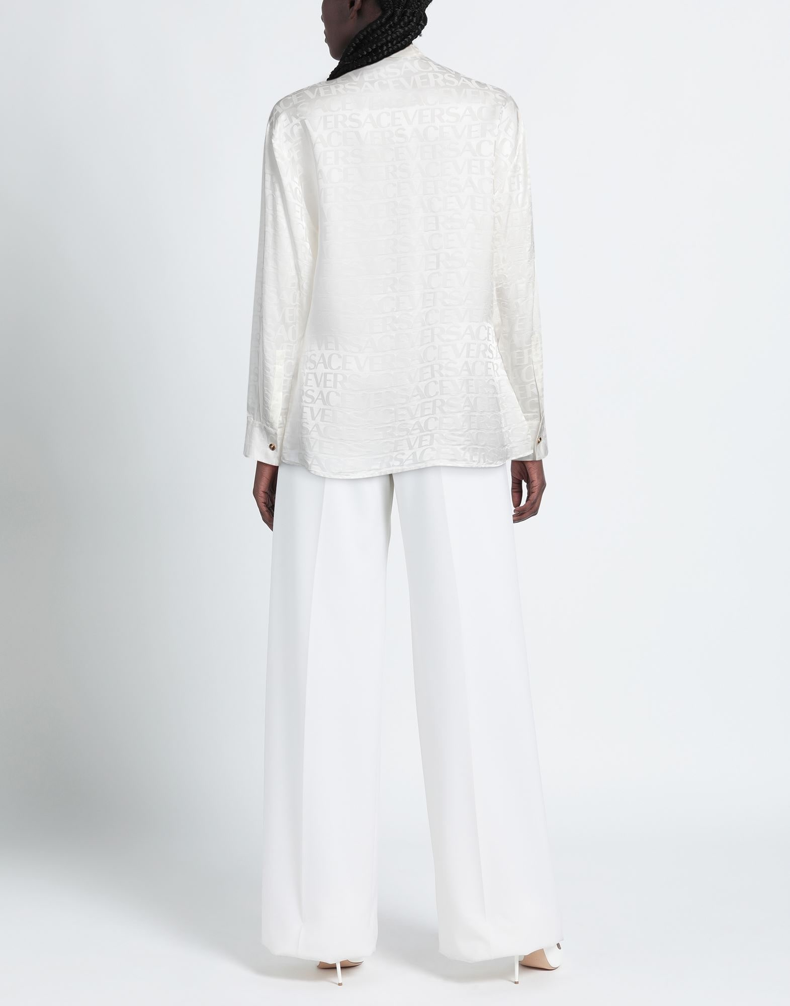White Women's Patterned Shirts & Blouses - 3