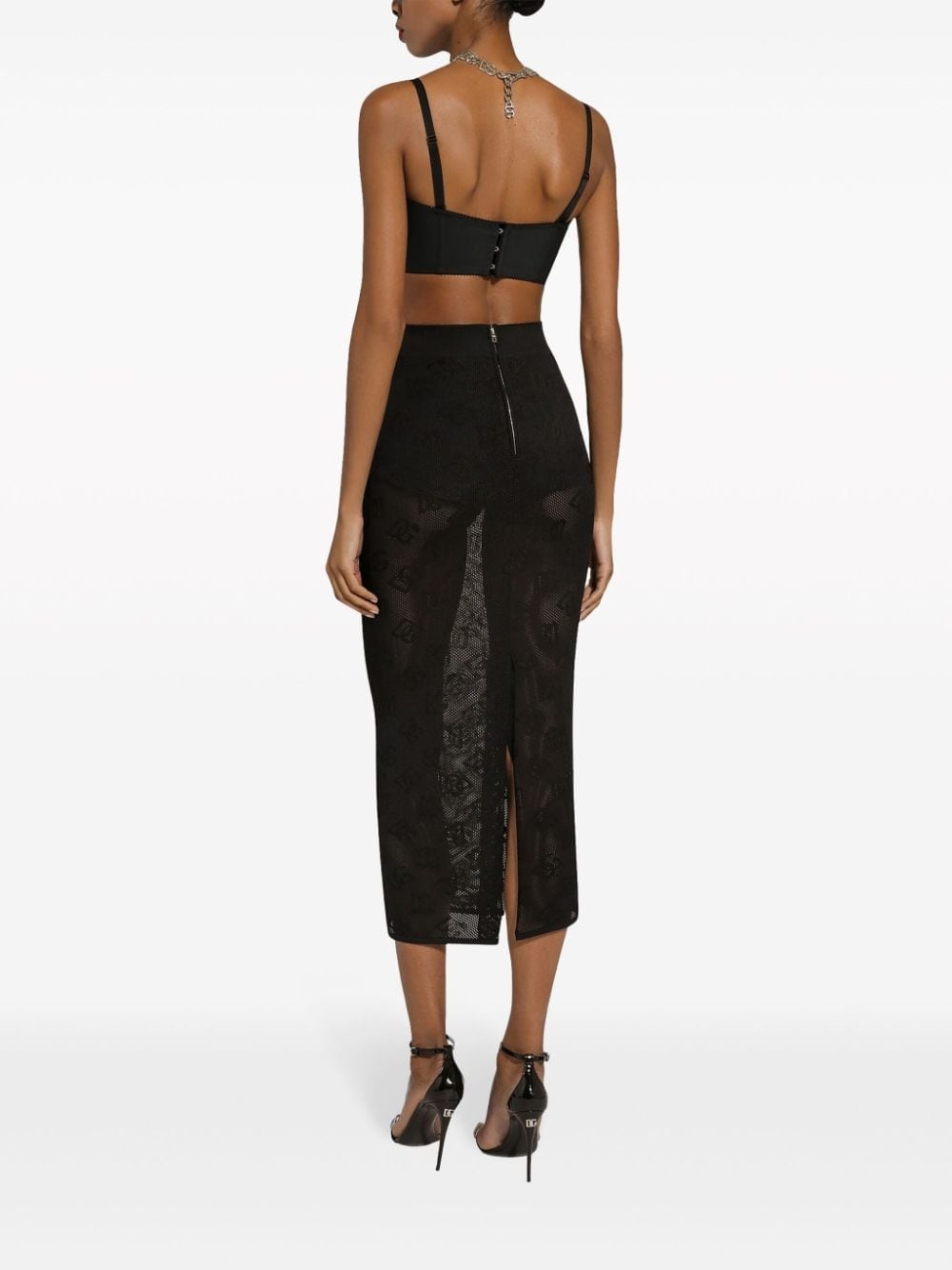 DG-jacquard midi skirt - 4
