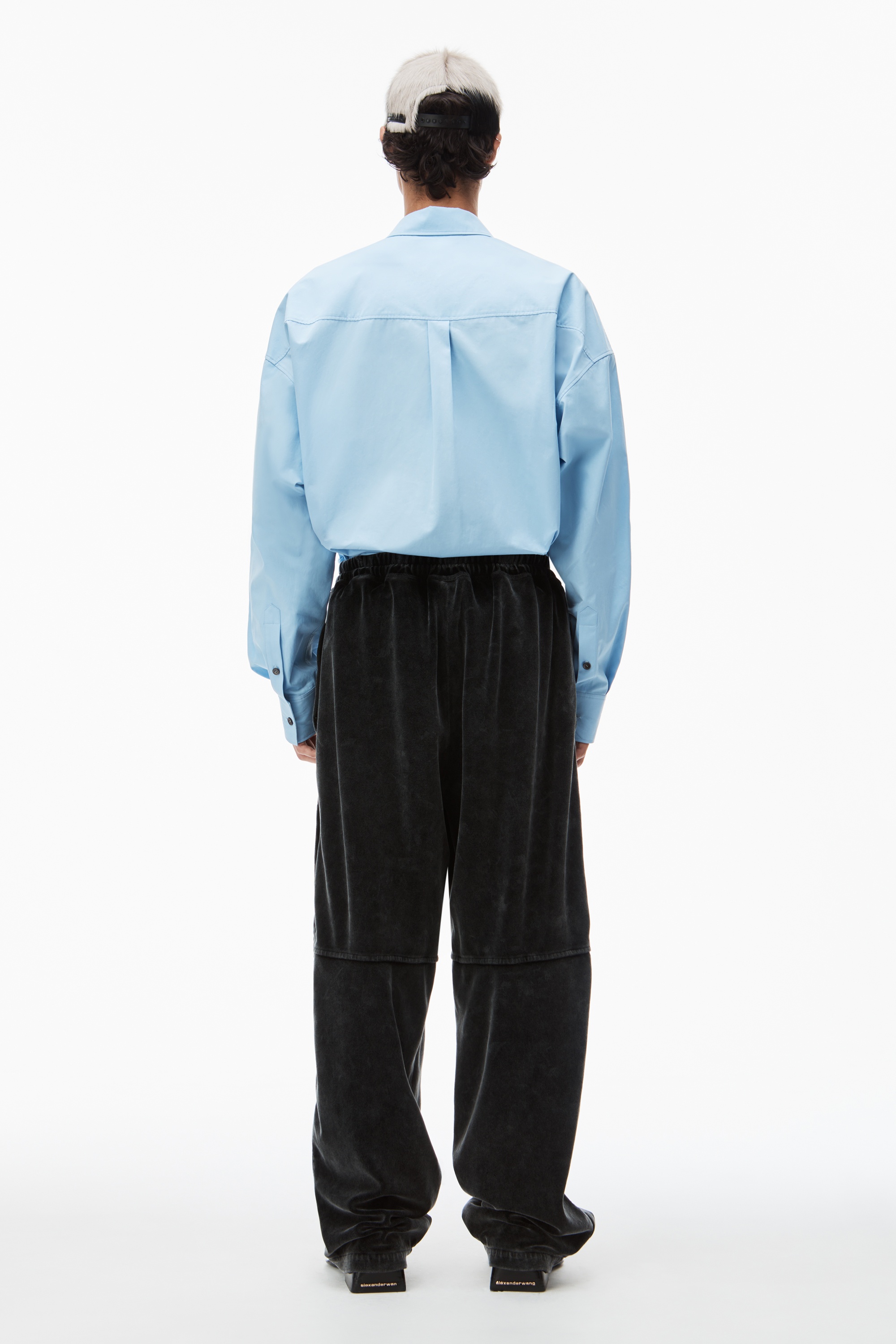 logo track pant in velour - 4