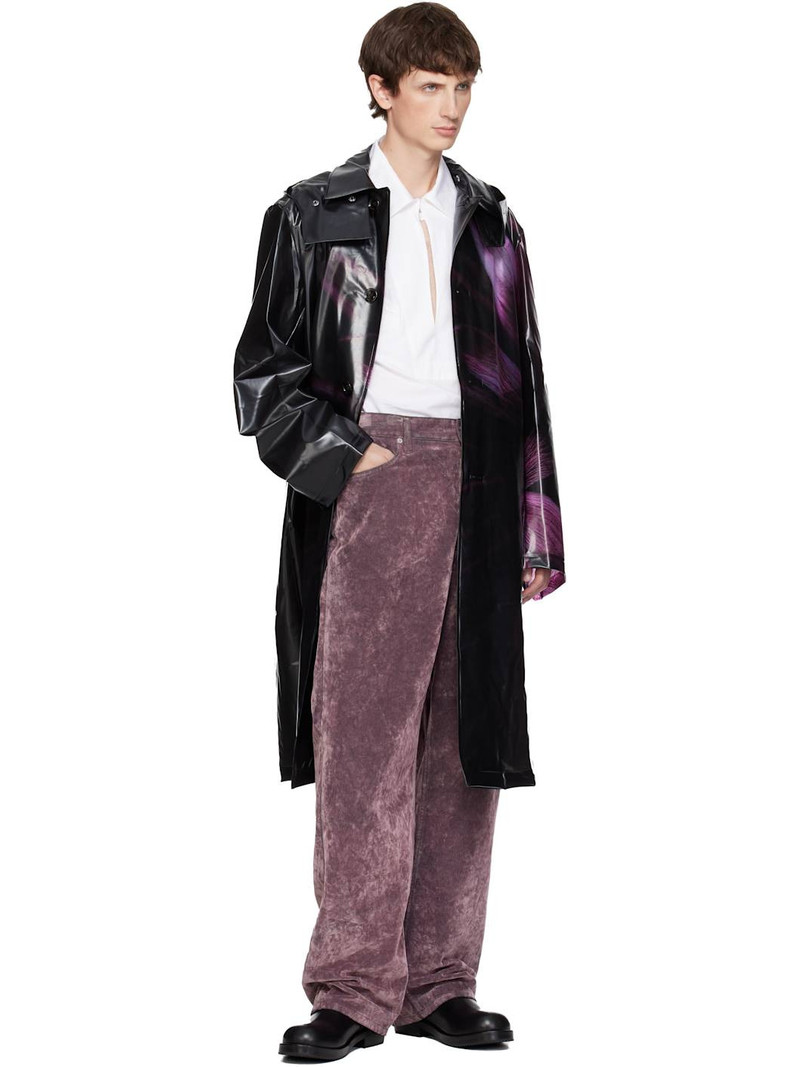 Dries Van Noten Black Loose Fit Mac Raincoat outlook