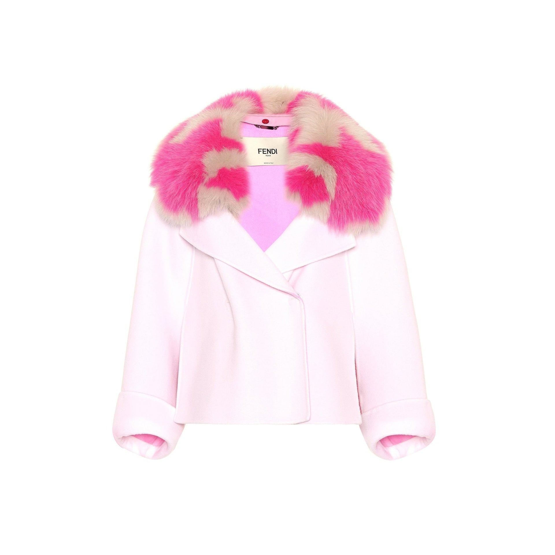 Fendi Fur Collar Cashmere Cape Jacket Women - 5
