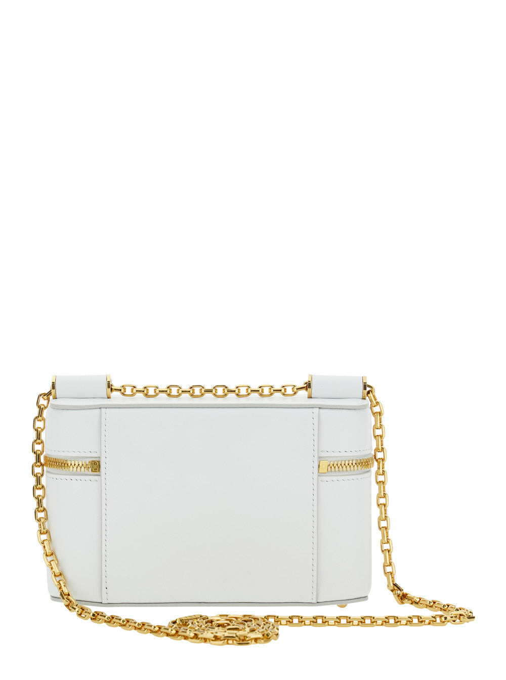Dolce & Gabbana Women 'Sicily Cube' White Shoulder Bag With Logo Plaque On The Front And Double Zip  - 4