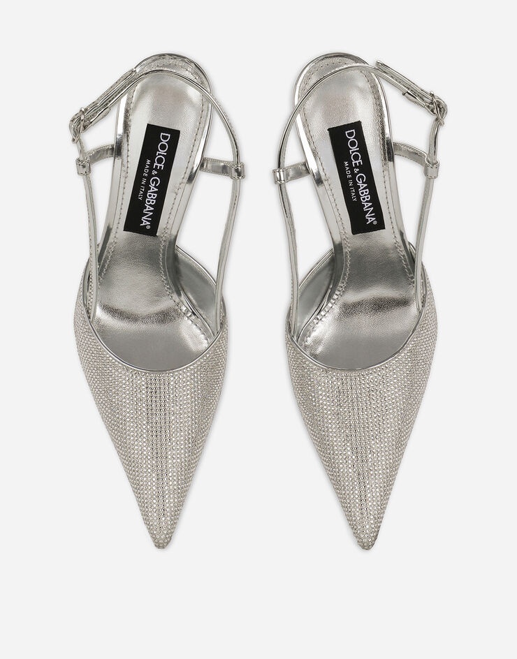 Satin slingbacks with fusible rhinestones - 4