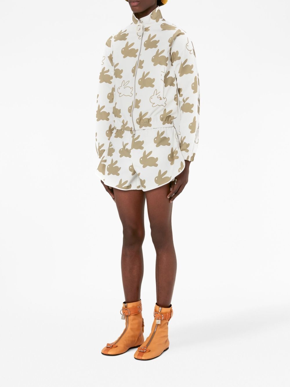 bunny-print technical jacket - 3