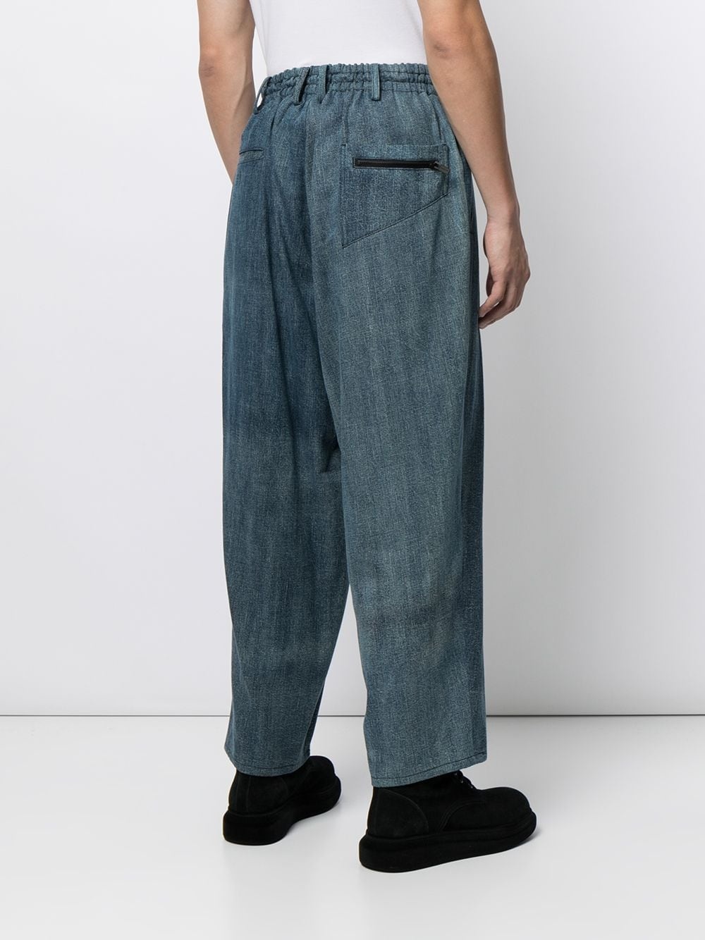 wide-leg denim trousers - 4