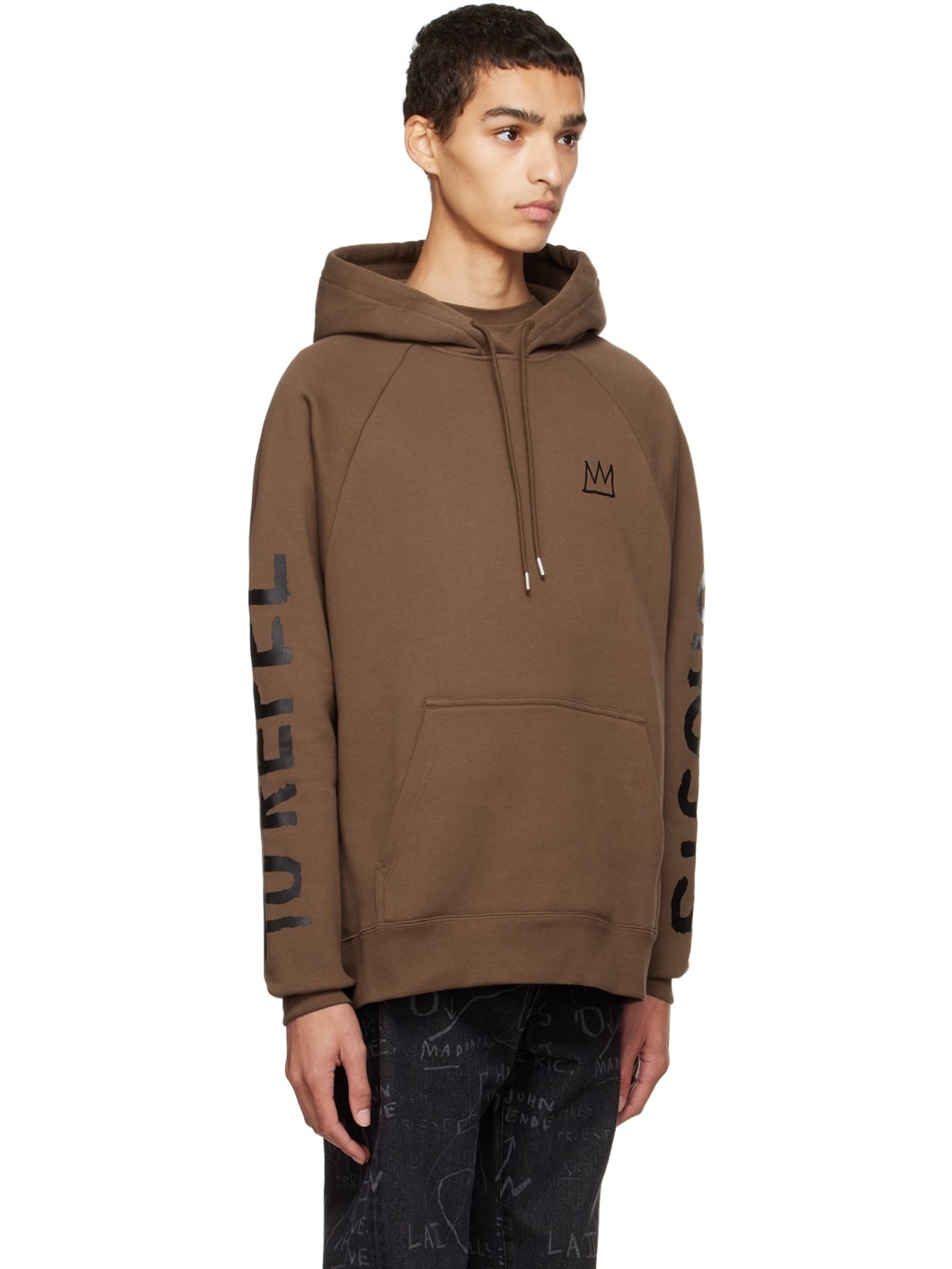 Brown Jean-Michel Basquiat Racing Self-Portrait Hoodie - 2