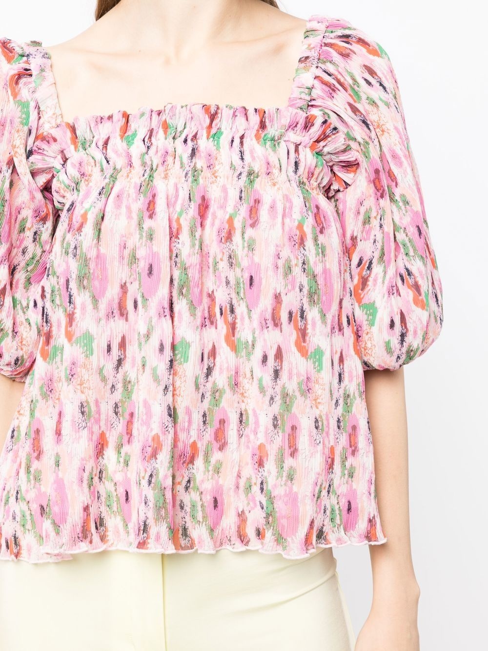 floral-print smock top - 5