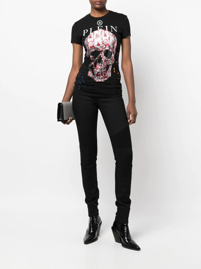 PHILIPP PLEIN Biker high-waisted skinny jeans outlook