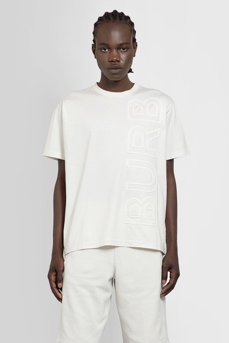 Burberry men's parchment logo embossed cotton oversized t - 1