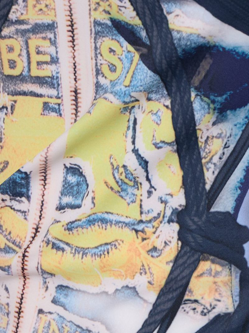 Bondage print jersey fitted top 4