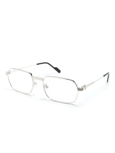 Cartier polished rectangle-frame glasses outlook