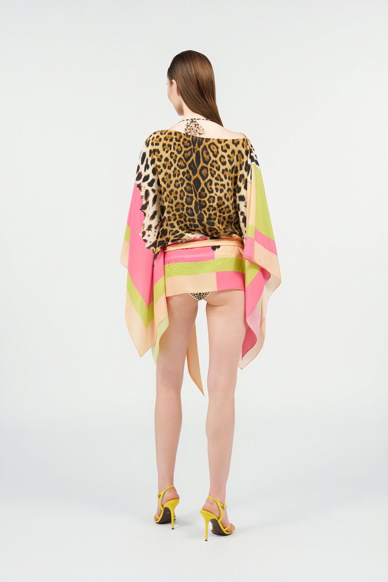 Silk kaftan with Cavalli Pop print 4
