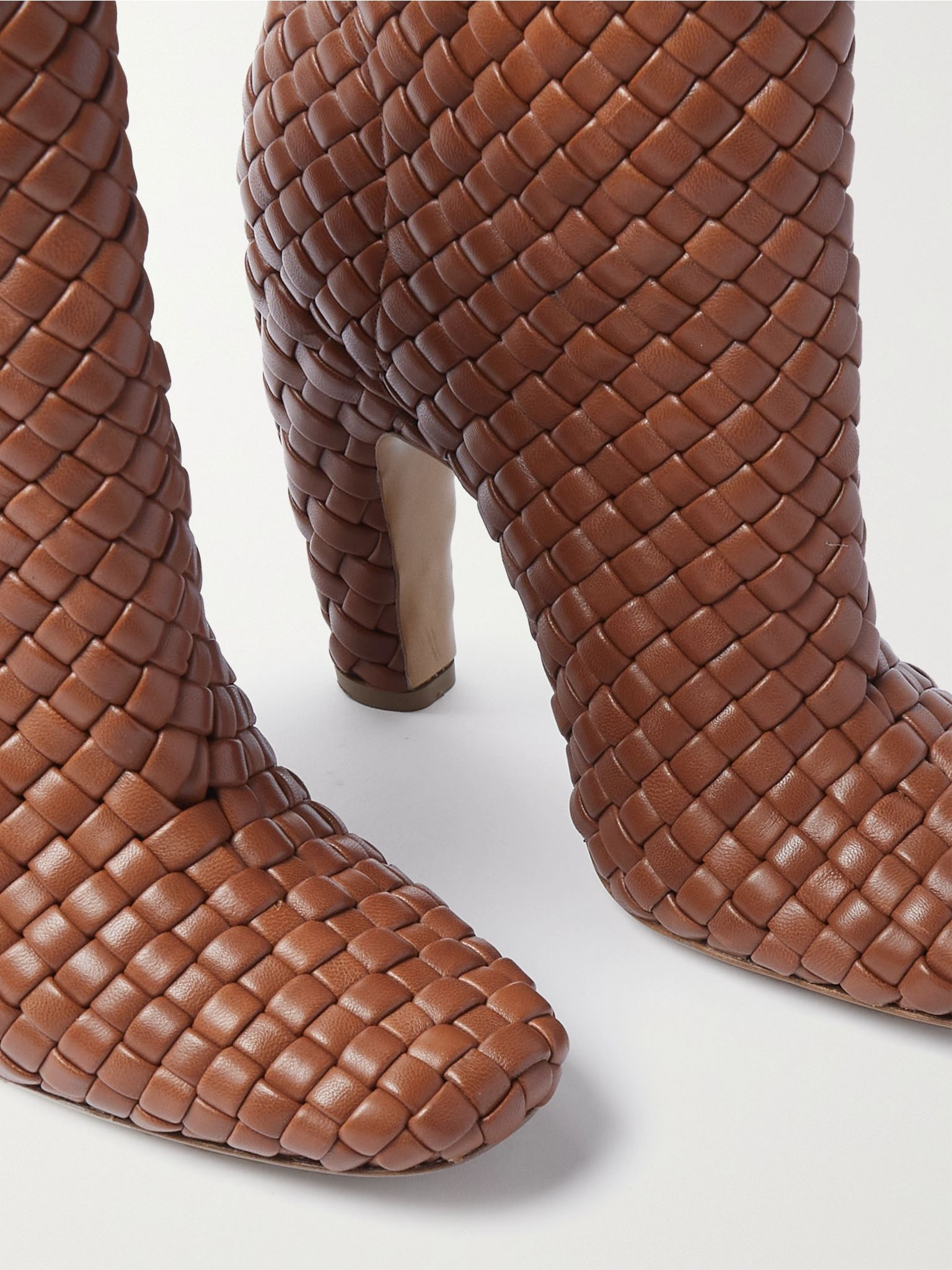 Mini Lido intrecciato leather ankle boots Brown - 4