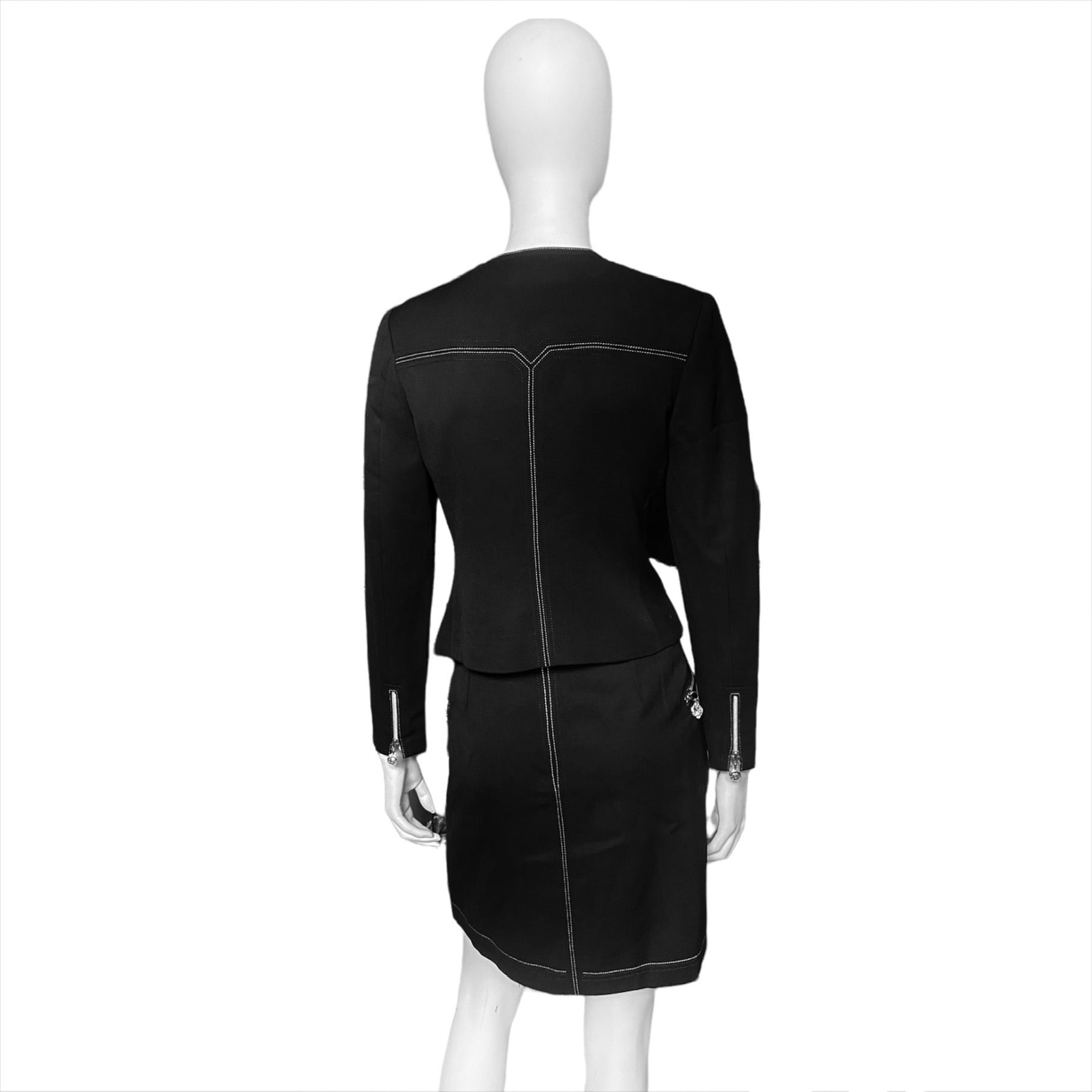 Gianni Versace Couture suit round collar jacket with skirt set - 5