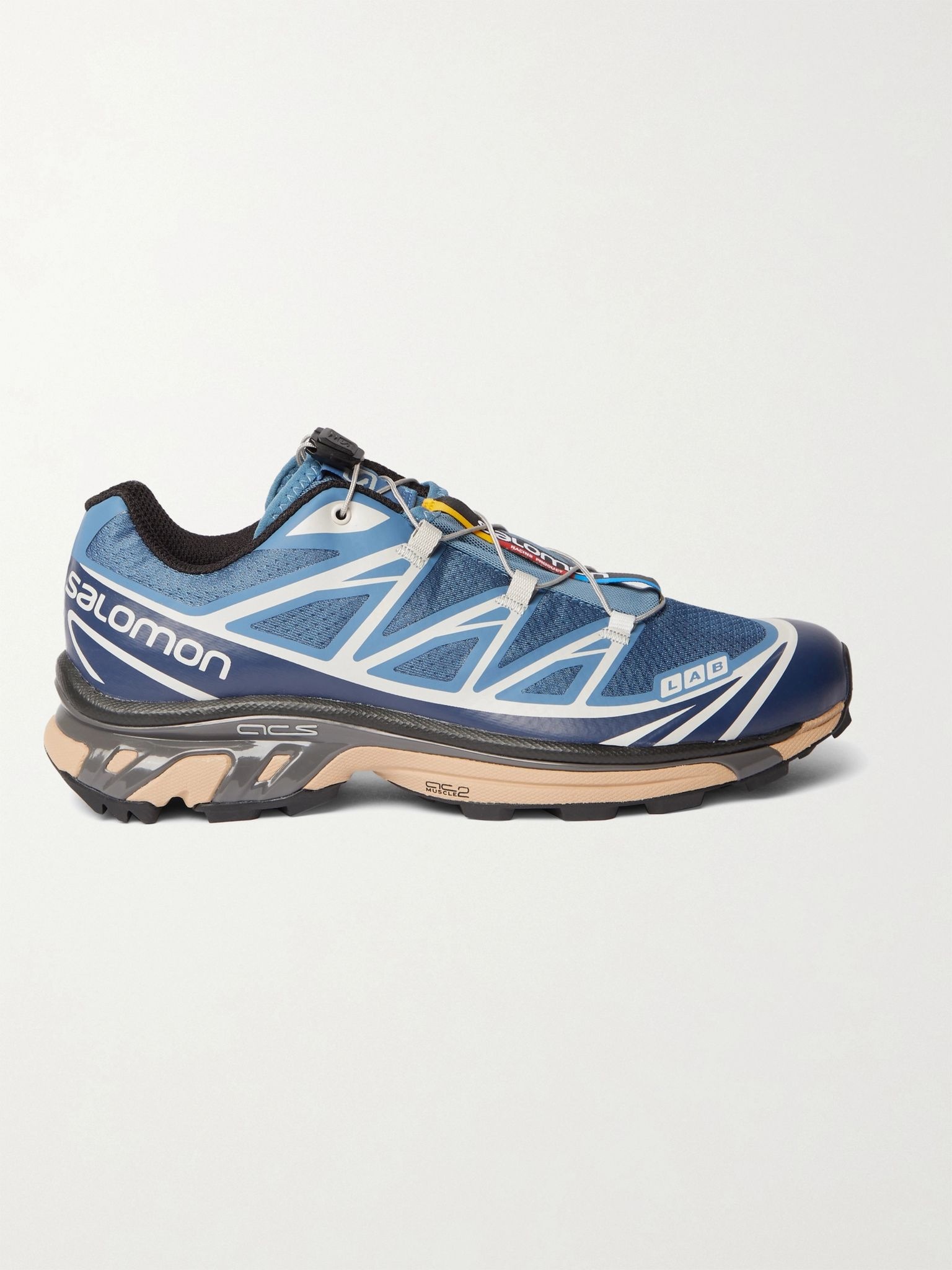 XT-6 Advanced Rubber-Trimmed Coated-Mesh Running Sneakers Blue - 1