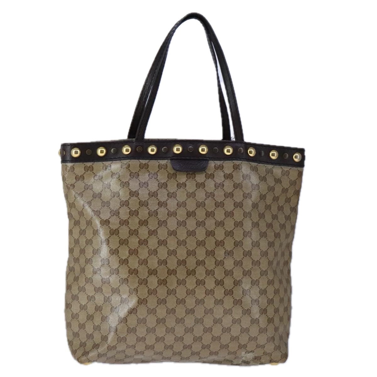 GUCCI GG Crystal Tote Bag Coated Canvas Beige Gold - 13