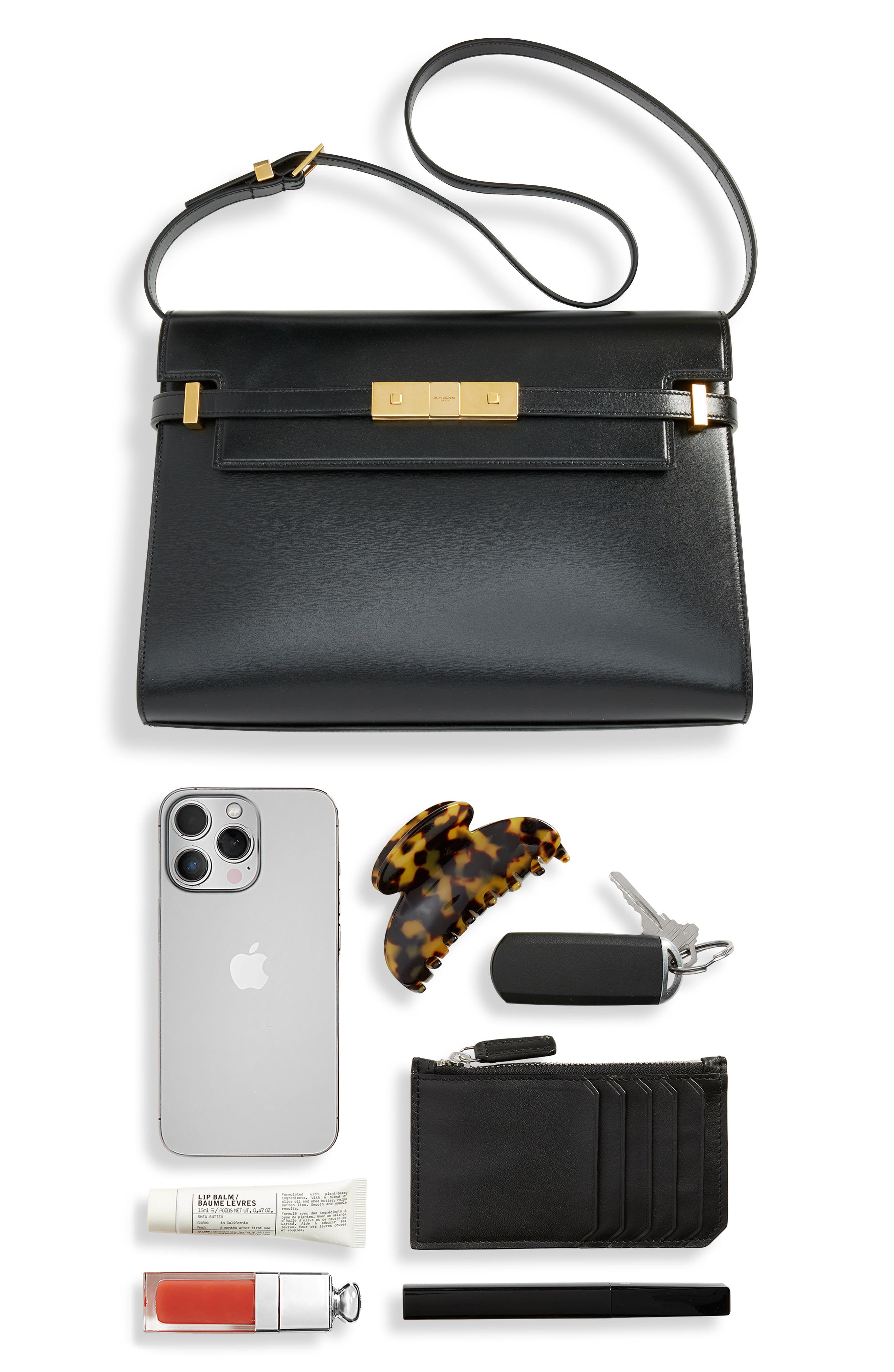 Saint Laurent Medium Manhattan Shoulder Tote in Noir at Nordstrom - 7
