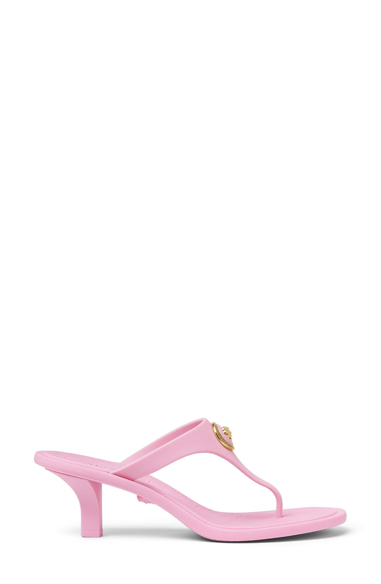 Versace Alia Medusa T-Strap Sandal in Guava-Versace Gold at Nordstrom - 2