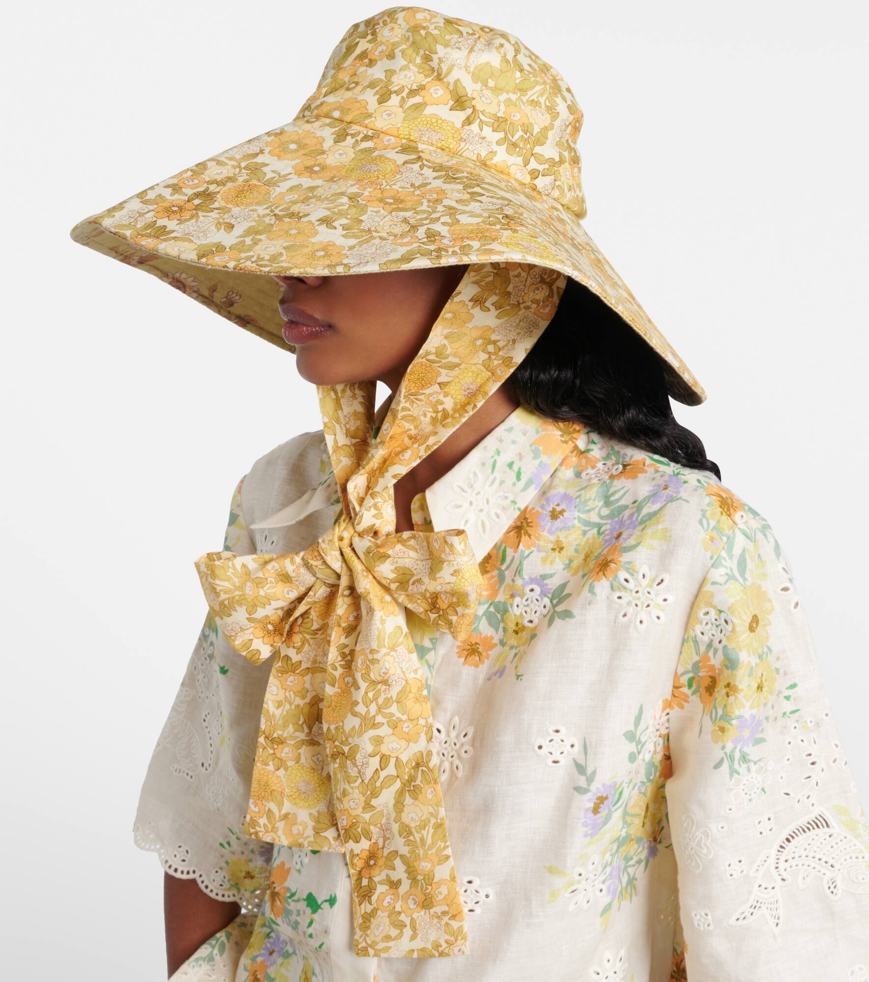 Gabriella floral linen sun hat - 2
