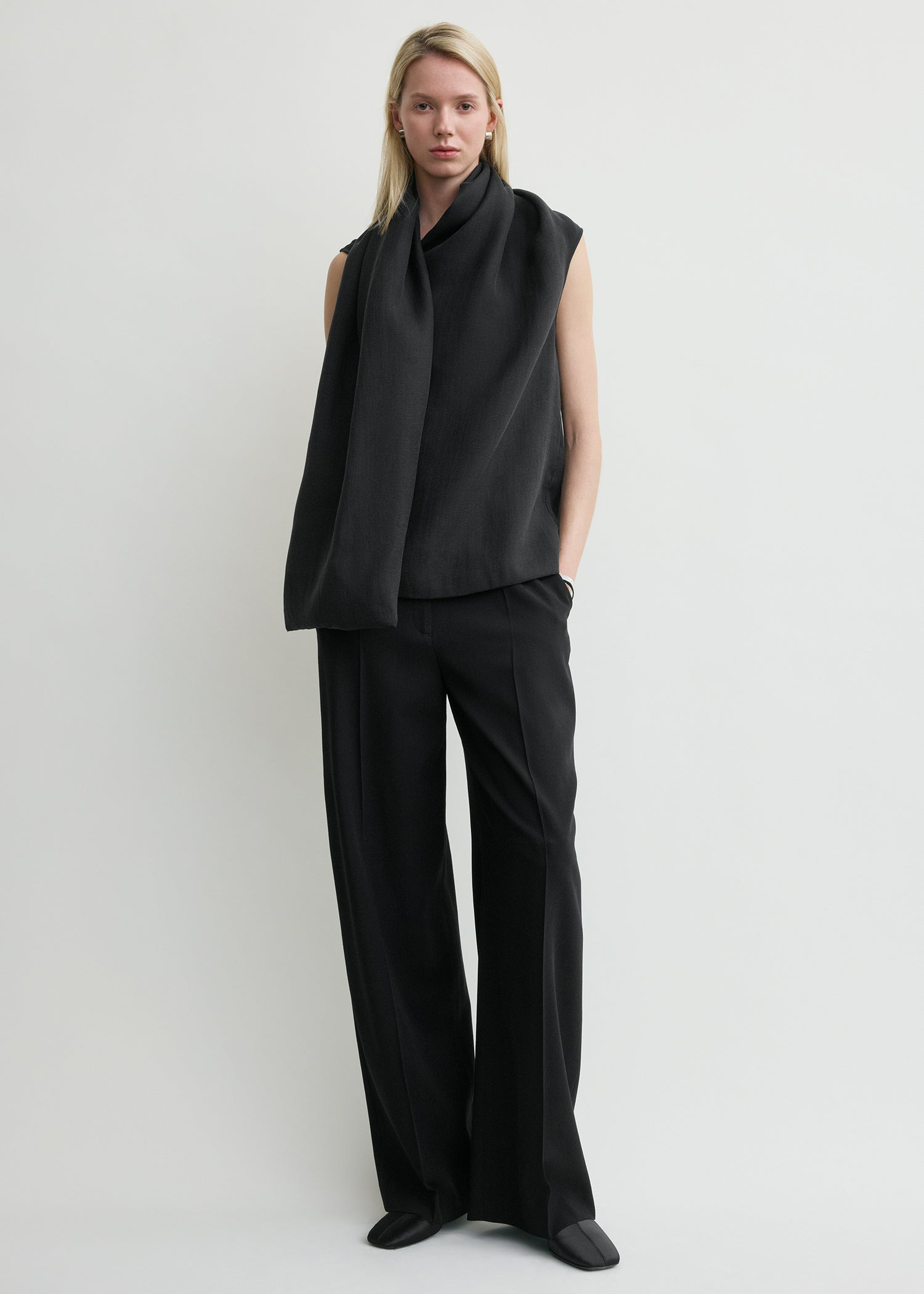 Scarf blouse black - 2