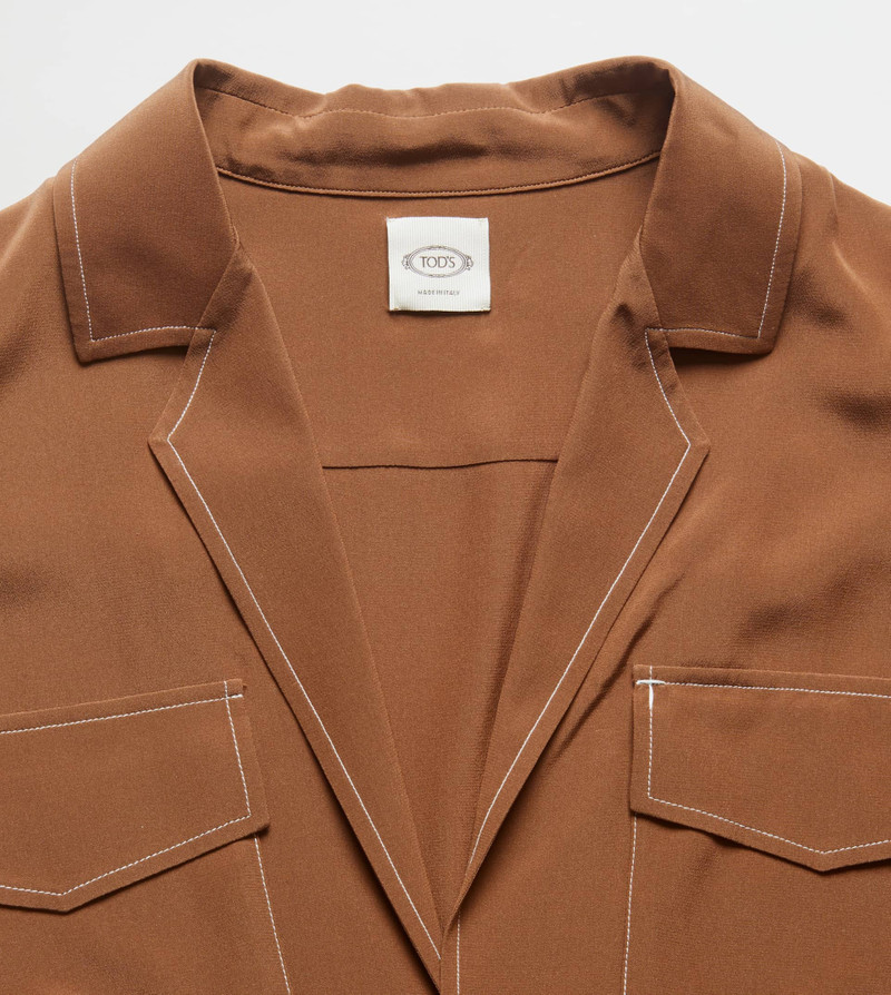 Tod's SHIRT IN SILK - BROWN outlook