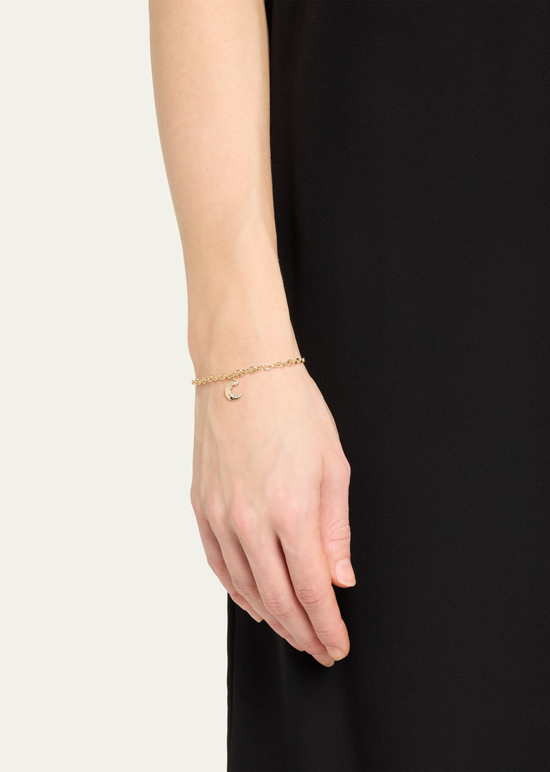 SYDNEY EVAN 14k Gold Small Cocktail Bracelet with Crescent Moon Charm outlook