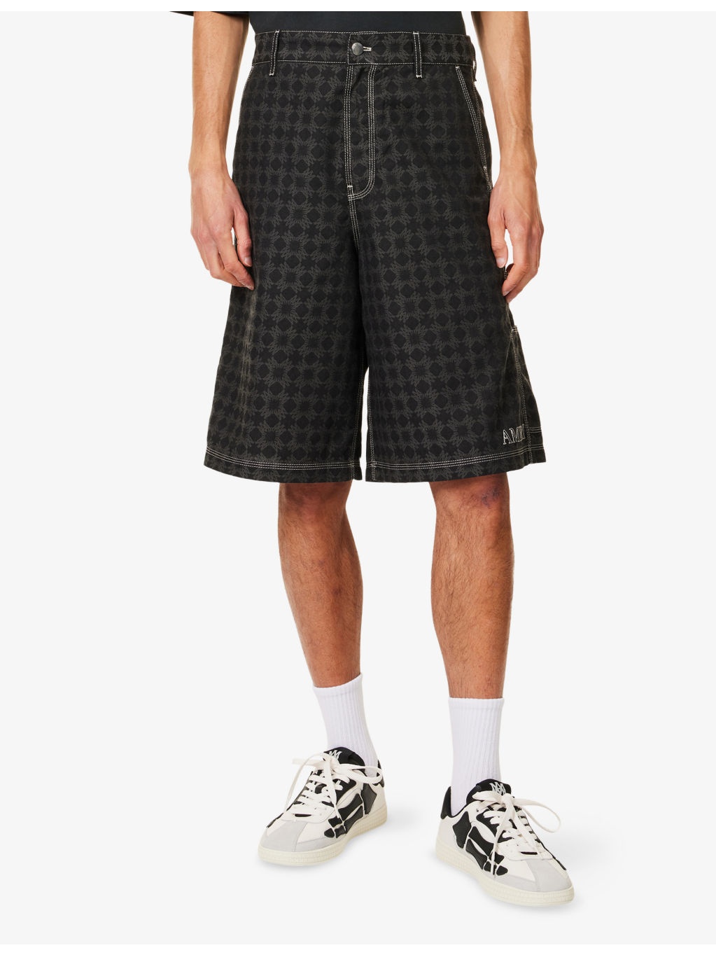 Ma Quad Work Monogram-Print Cotton And Linen Shorts - 3