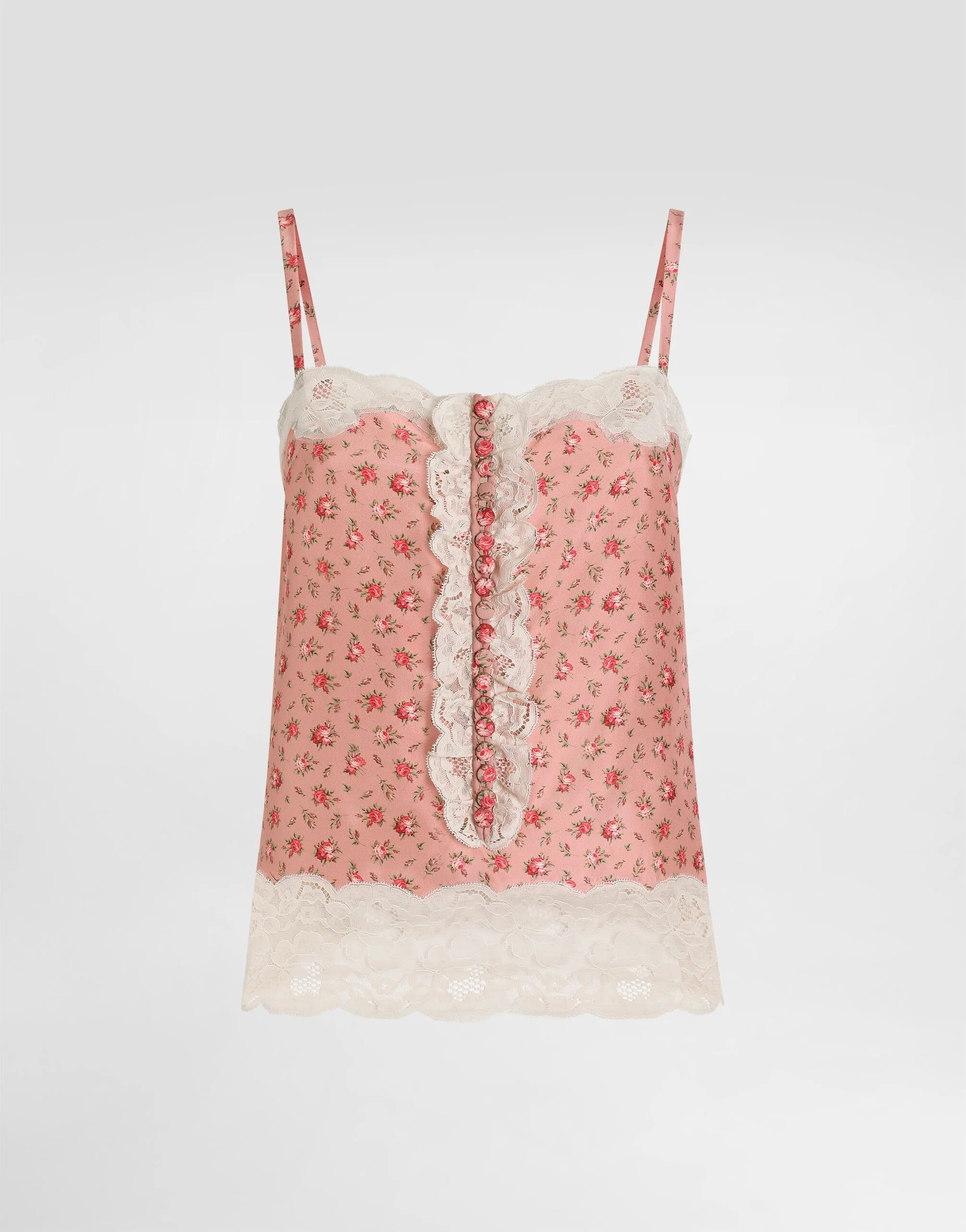 Small rose-print silk top - 1