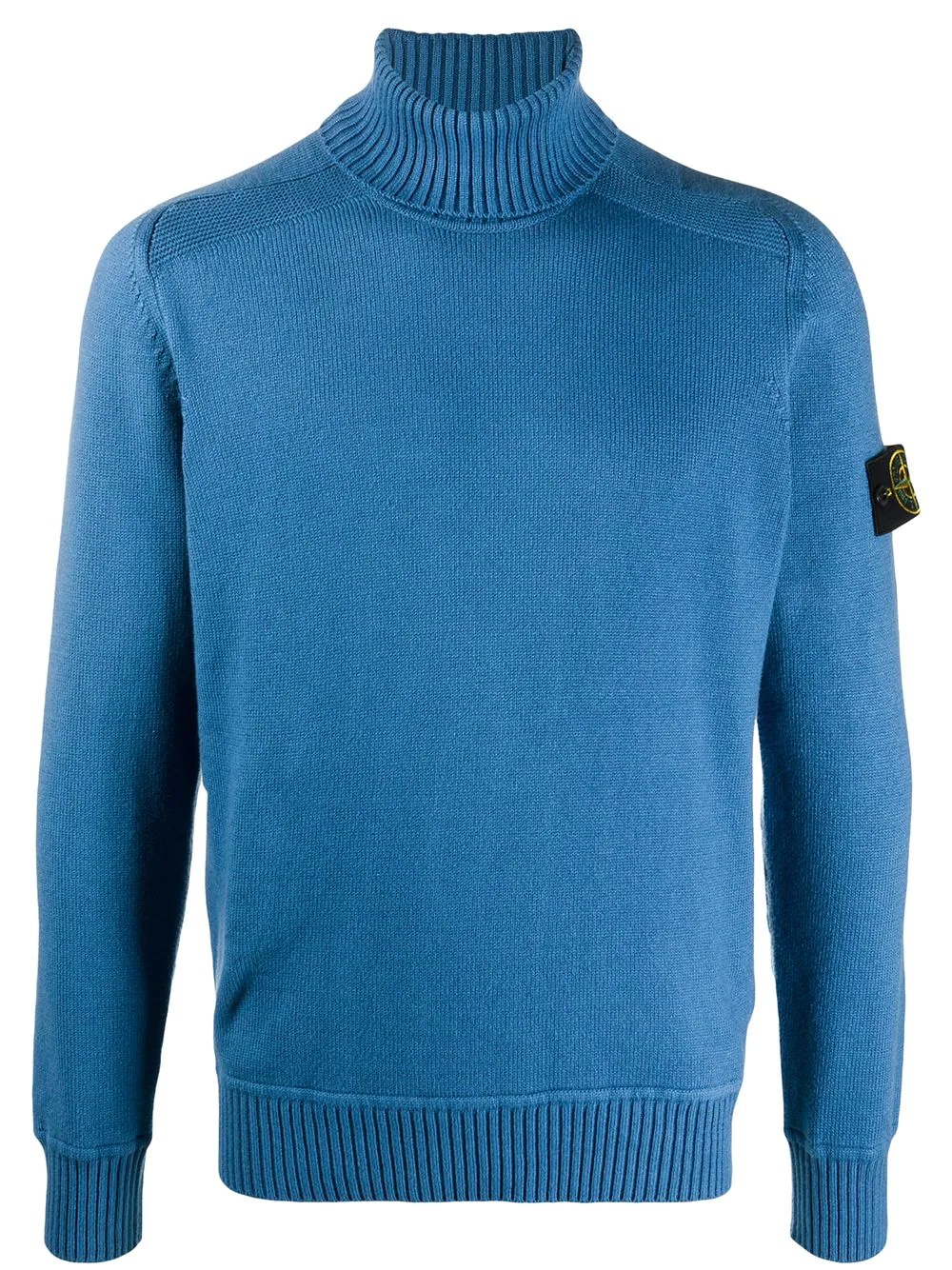 logo patch roll-neck jumper - 1