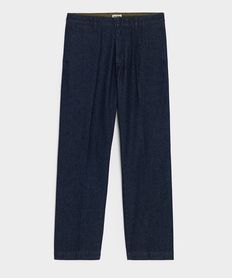 Relaxed Creased Denim Chino in Indigo 1