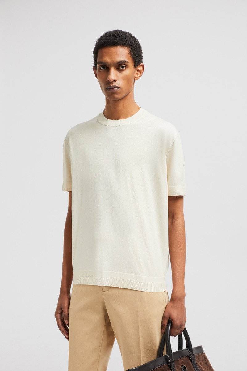 Moncler Silk & Cotton Knit T-Shirt outlook