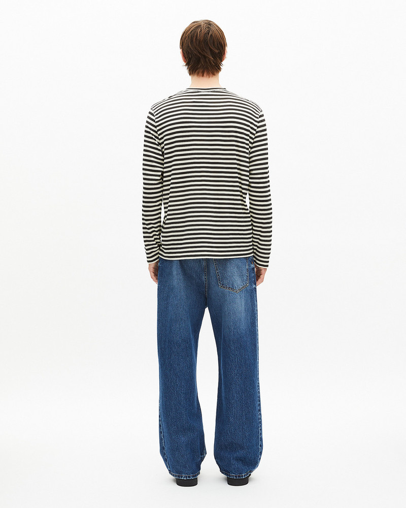 BEIGE STRIPED LONG-SLEEVED T-SHIRT 3