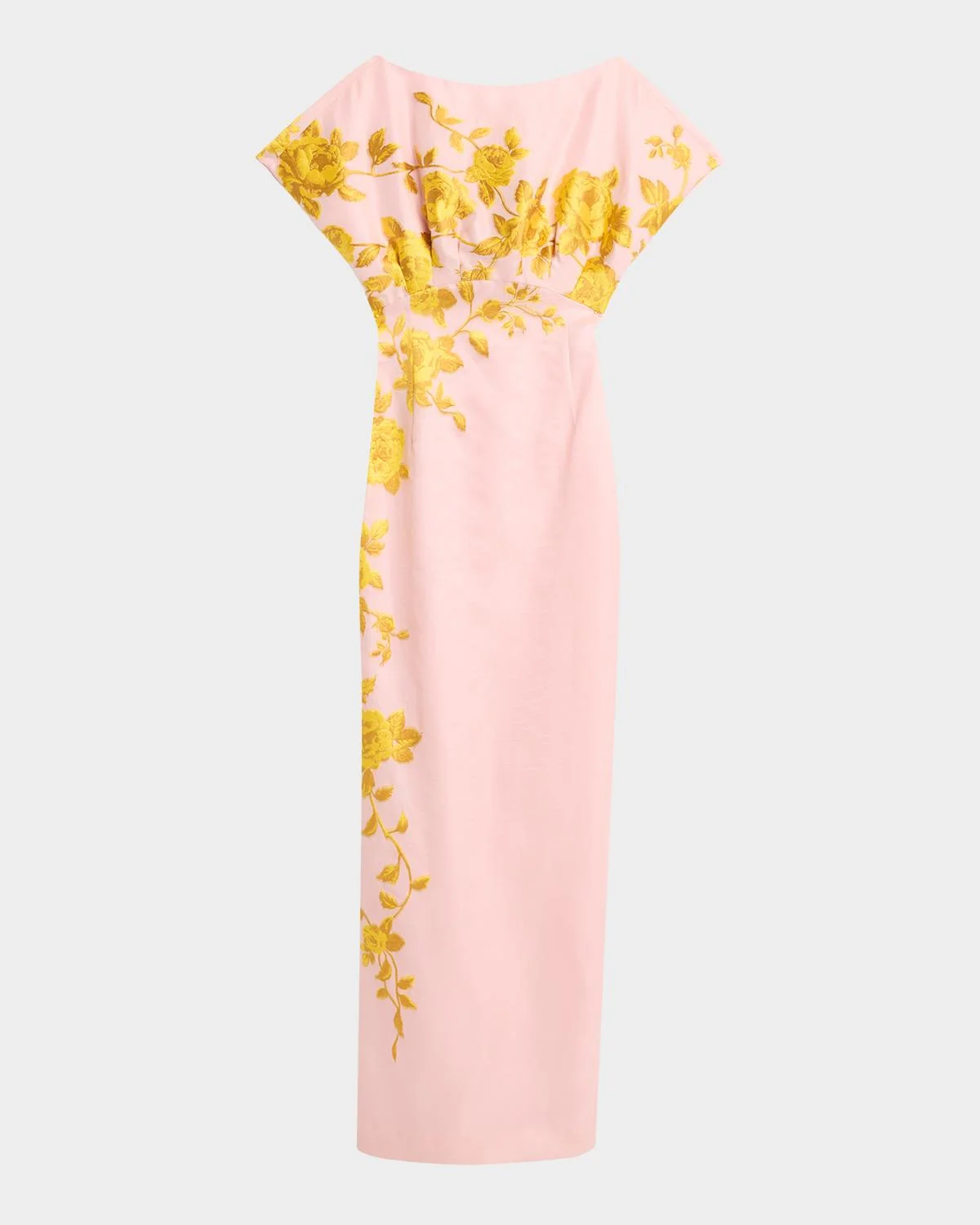 Rose Fil Coupe Empire-Waist Column Gown - 1