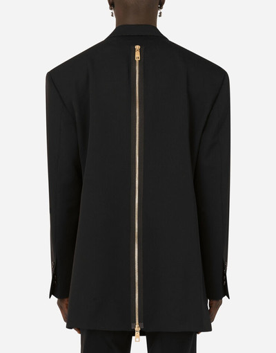 Dolce & Gabbana Oversize double-breasted wool jacket with zipped details outlook