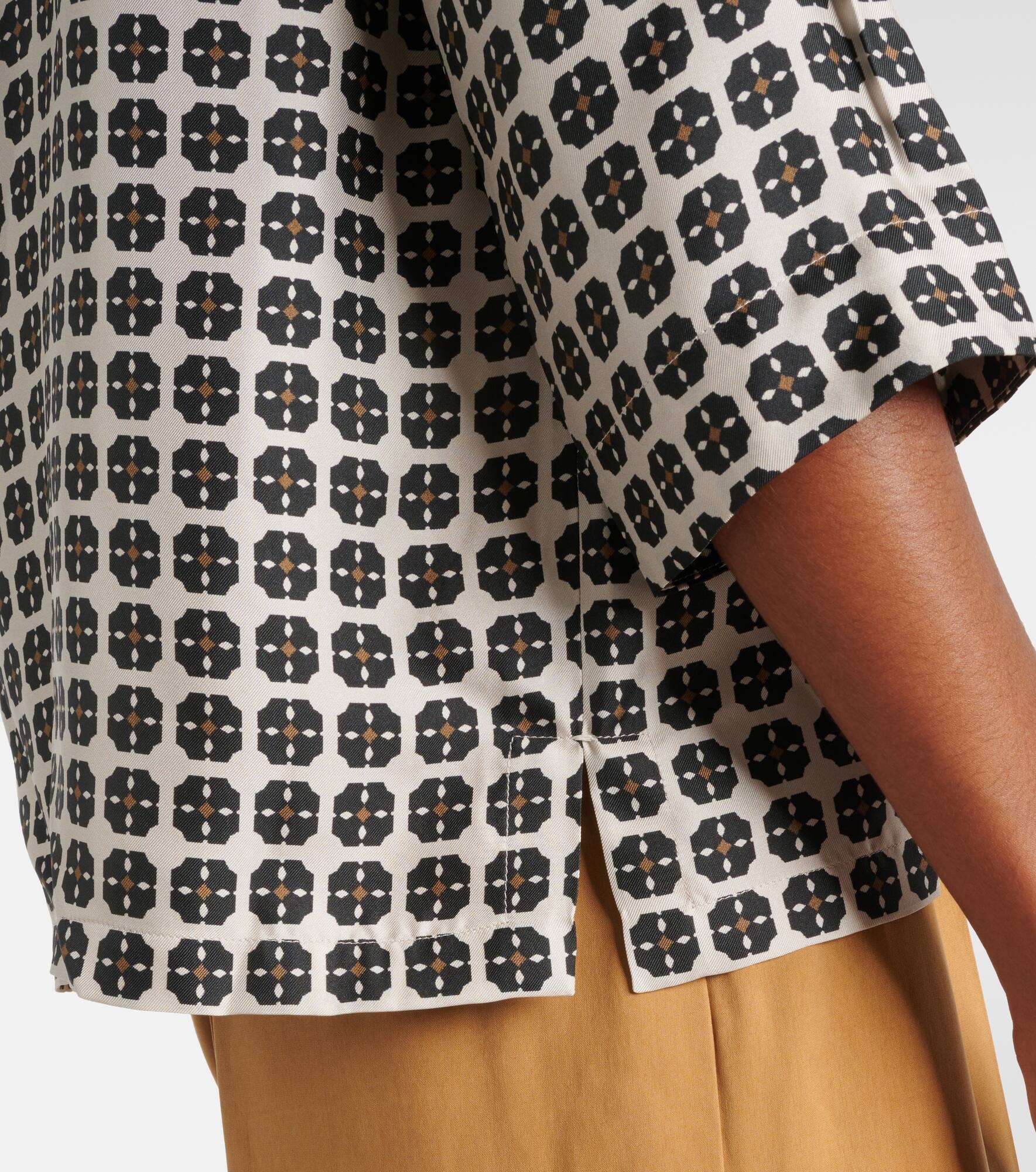 Ribes checked silk top - 5