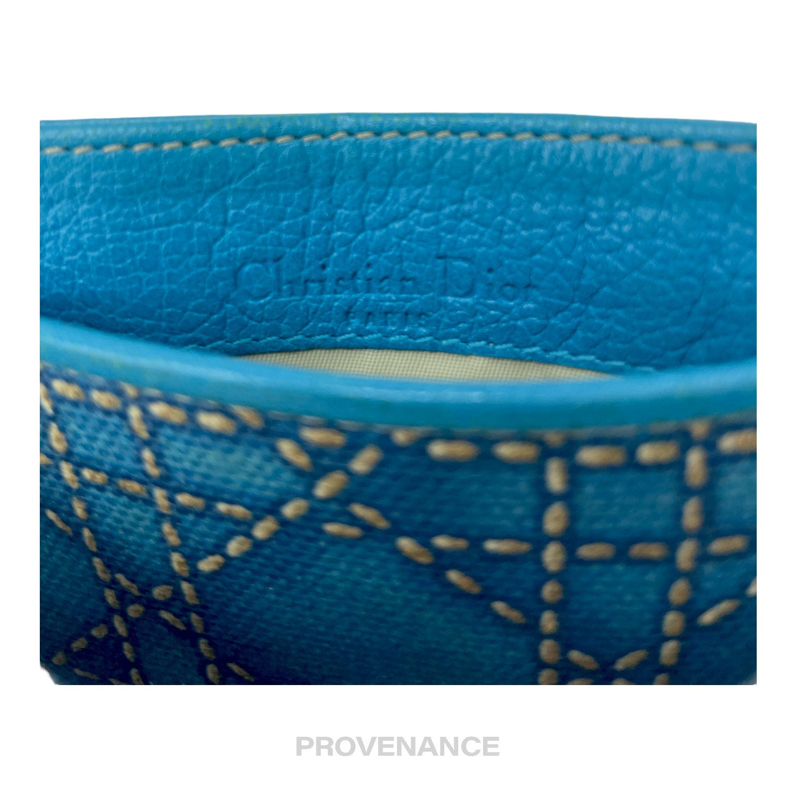 Dior Cannage Card Holder Wallet - Blue - 5