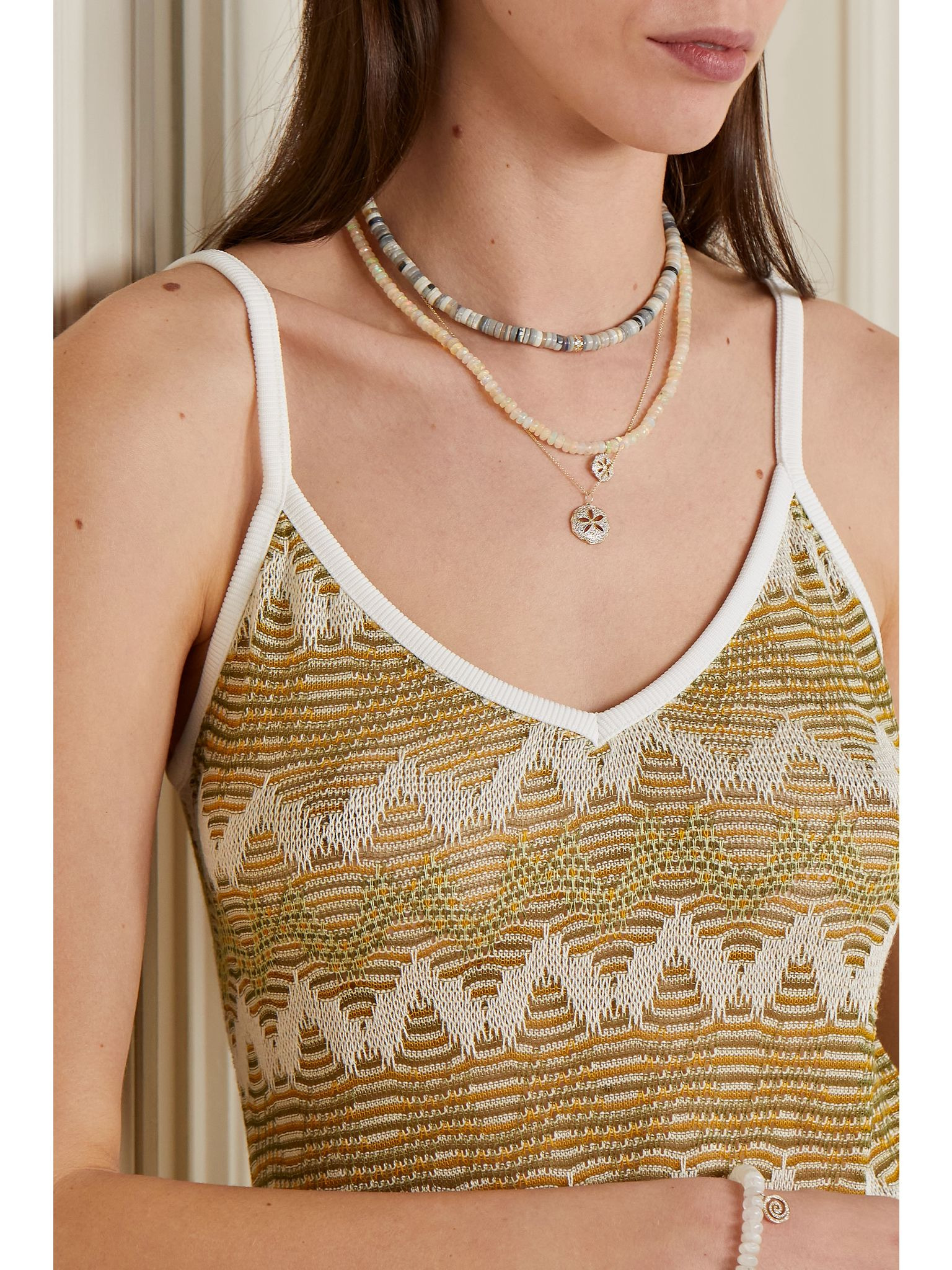 14-karat gold, opal and diamond necklace Green - 5