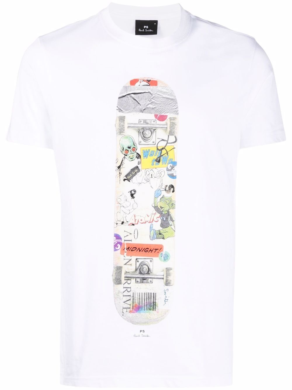 skateboard-print T-shirt - 1