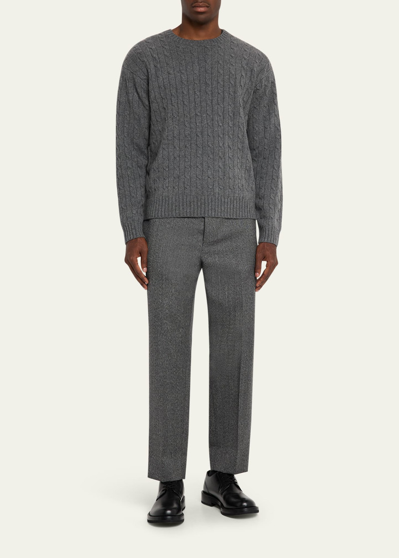 FRAME Men's Cable Knit Cashmere and Wool Crewneck Sweater outlook